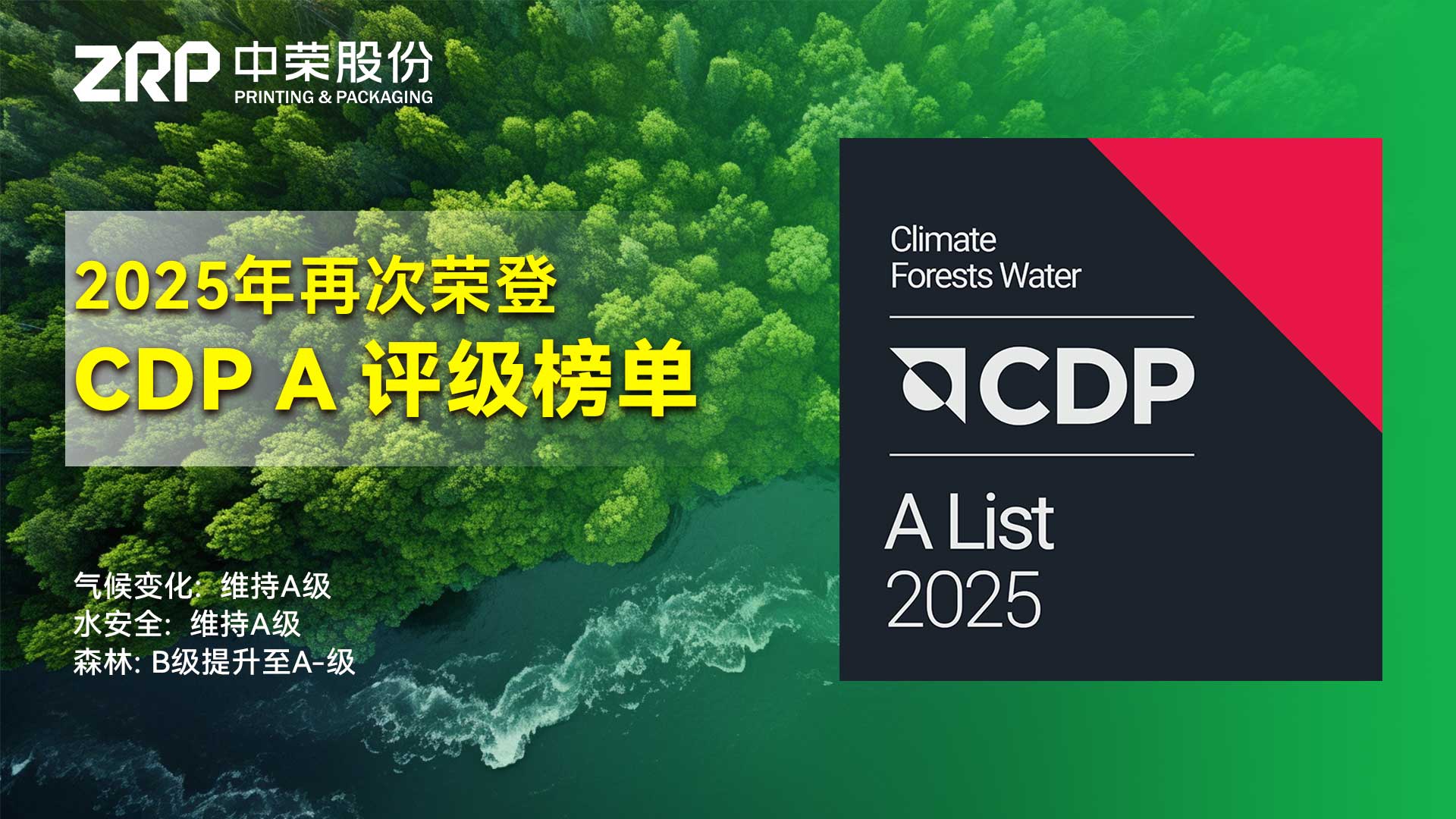 蝉联庆幸！7790必发集团股份陆续两年荣获CDP“A级”环保评级，启航2026高质量可持续发展新征程